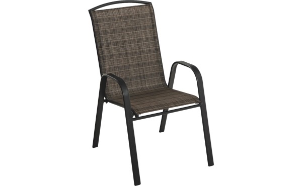 Outdoor Expressions Windsor Black Steel Sling Stacking Chair
